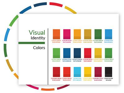 Youth 4 Global Goals - Brand Book book brand circle cmyk colorful colors identity palette rgb