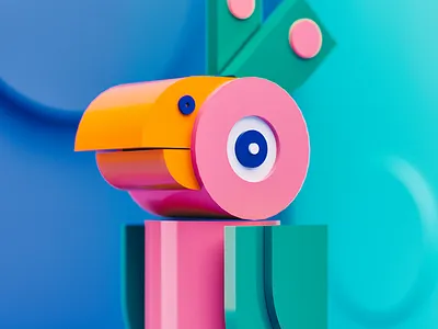 Bird 3d blender3d blue c4d cinema4d color dof gradient light lowpoly swoosh