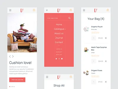 Mobile screens clean design fresh simple ui ux web