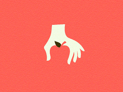 Negative Space Apple apple hand logo negative space