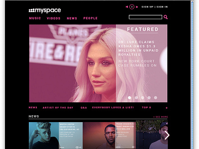 Myspace Redesign myspace product design