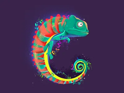 36days_C 36daysoftype butterfly chameleon icon illustration lettering logo typography