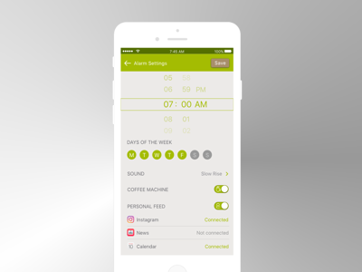 Alarm Settings dailyui