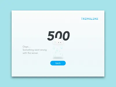 Thinglinx 500 Page 500 error page flat ui ux web