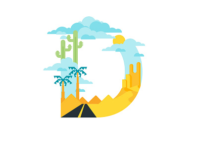 Lost in the desert cactus desert dry illustration pyramid sand vector