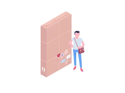 Postman iphone isometric mail post postman rboy rocketboy sending