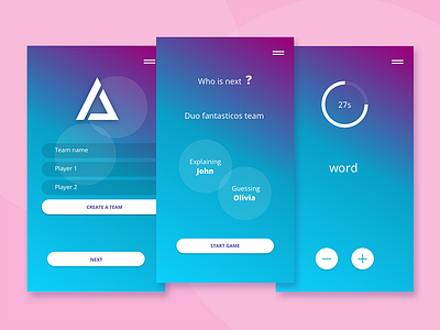 Alias web game blue bold colors gradient logo mobile pink red ui ux web webdesign