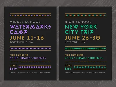 Summer Trip Panels aztec camp experimental geometric new york pattern posters summer travel typography