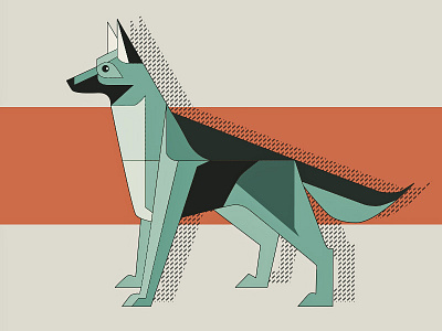 Dog Illustration animal dog flat german illustration nature orange vector