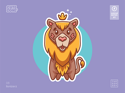 Cutezones Animal Series #1 / 08 Lionizerz animal character characterdesign cute enjoy illustration thesensor vector vectorart