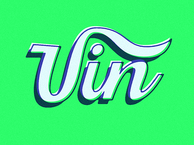Vin hand drawn lettering neon vin vin conti wine