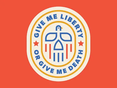 Liberty or Death america badge bird death eagle icon liberty line logo skull usa