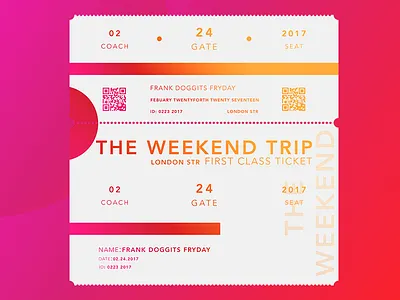 Posters and Gradients ~ The Weekend Trip (Ticket) design gradients photoshop poster typography