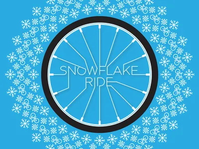 Bike Race Poster bike bike tire snow snowflake spokes