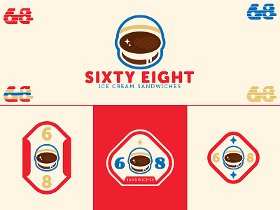 Sixty Eight astronaut badge ice cream icecream logo