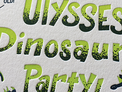 Prehistoric Lettering dinosaur kids lettering letterpress party stegosaurus