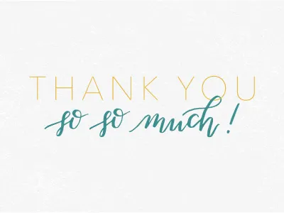 Thank You Card hand lettering illustration thank you card
