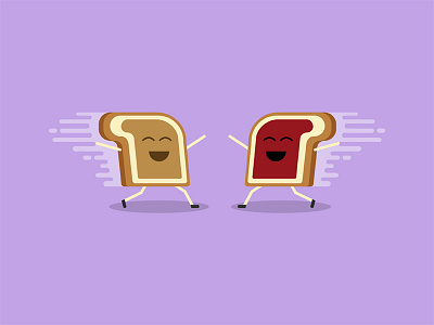 Peanut Butter & Jelly cartoon character cute design emoji face icon illustration illustrator logo vector