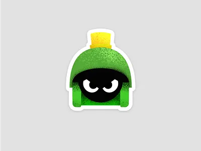 Marvin Sticker Textured icon illustration marvinthemartian print sticker vector
