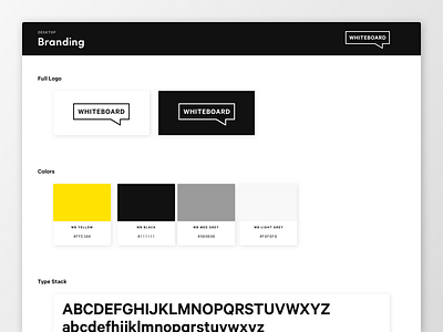 Whiteboard Pattern Library - In Progress color palette components library logo patterns typography