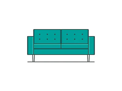 Living Room - WIP chill couch illustration living room lounge mid century modern relax wip