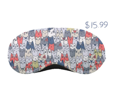 Cats sleep mask animal apparel cartoon cat cats fabric kids kitten pattern sleep mask textile