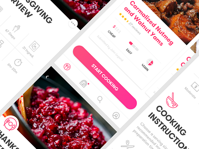 Cooking App cooking food gradient mobile recipe