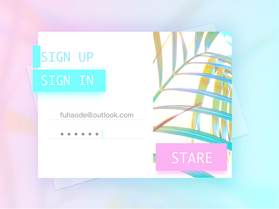 sign in app blue daily pink simple ui ux