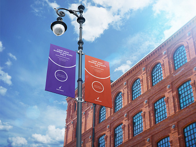 City Lamp Post Banners Mock-Ups Vol.2 advertising banner billboard branding dimension lamp post mockup outdoor presentation print psd vinyl banner