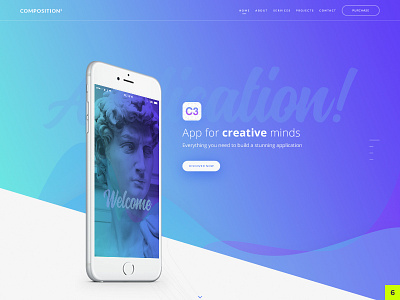 Shot No. 6 agency app creative gradient html minimalism minimalistic modern onepage portfolio themeforest wordpress