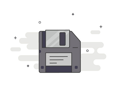 Floppy Disk computer design floppy disk geometry grey illustration old pastels reflection