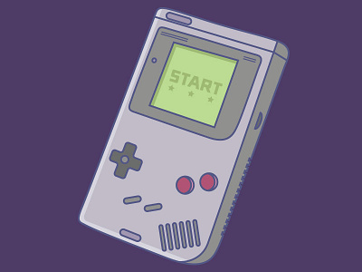 Classic Gameboy Illustration classic flat gameboy gaming illustration nintendo outline retro stroke video games