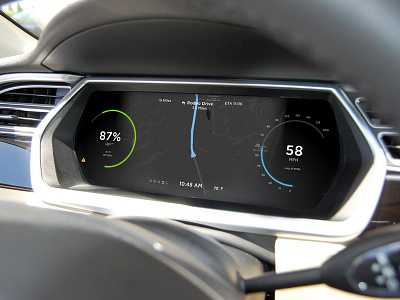 Car UI Cluster faraday future navigation speedometer tesla ui