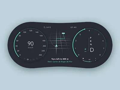 Daily UI #034 - Car Interface 034 car clean concept dailyui dark dashboard gps hmi interface