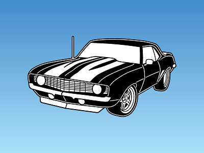 Camaro Illustration auto camaro car chevy illustration stencil vector