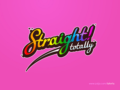 Totally Straight gay graffiti handlettering lettering lgbt rainbow straight text