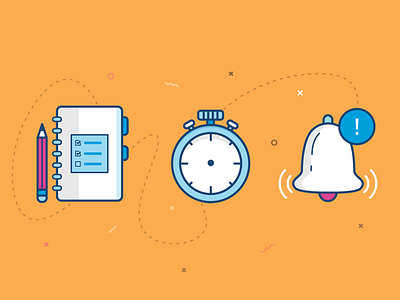 Todo Icons flat minimal notebook notification pencil todo watch yellow