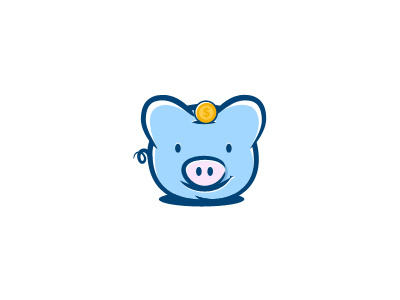 Piggy Bank Logo bank blue finance fund piggy