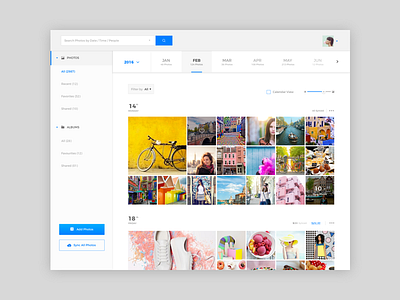 PIX- Photo App calendar dashboard desktop app interaction design photo viewing experience ui ux