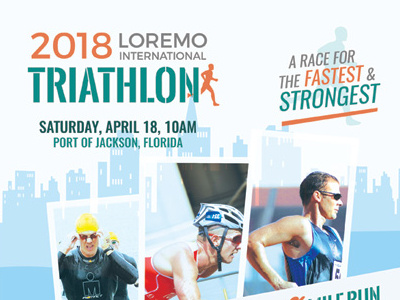 Triathlon Event Flyer and Poster Templates 5k ad championship cycling flyer marathon olympic poster run swimming triathlon walk