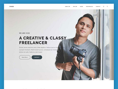 Freelancer One Page Scroll - Vivid Theme creative agency creative portfolio fast loading freelancer landing page one page photography responsive retina shop wordpress