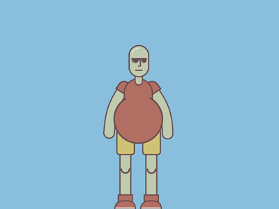 Fat guy Jump 2d after effects character character animation character design jump jump animation motion graphics