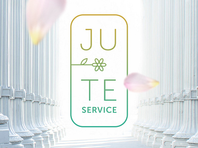 Ju-te Service branding clean cleaning design flower gradient light line logo outline stroke white