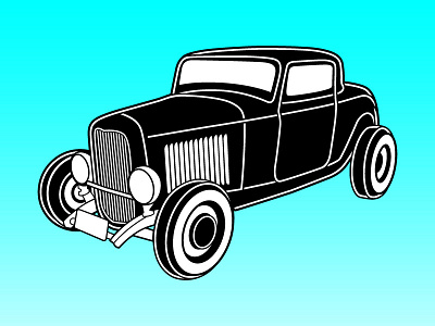American Graffiti Hot Rod (hot rod) 50s auto car illustration vector