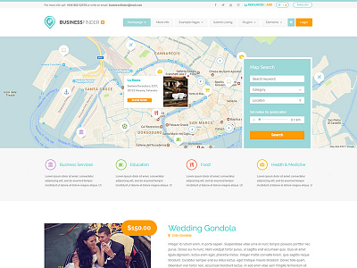 Business Finder+ WordPress Theme business directory directory portal listings theme wordpress