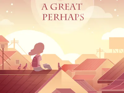 Great Perhaps Illustration cute girl illustration rooftop