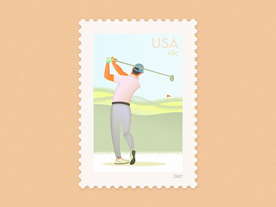 Golf Stamp 2017 america design golf illustration logo stamp swing type typography usa vector