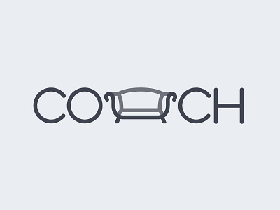 Couch wordmark couch letters logo nounicon simple word wordmark