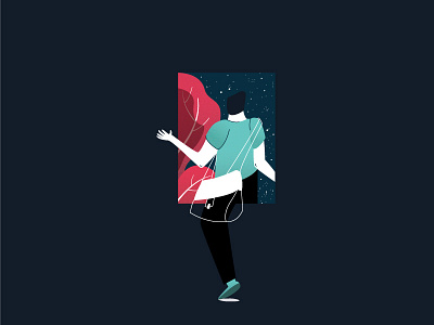 Stepping Out character icon illustration lineicon pixel window