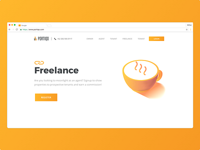 Real Estate Freelance Page experience exploration illustration interaction orange realestate uiux website